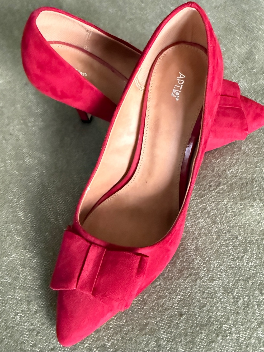 Apt. 9 Red Suede Pointed-Toe Bow Pumps 7.5